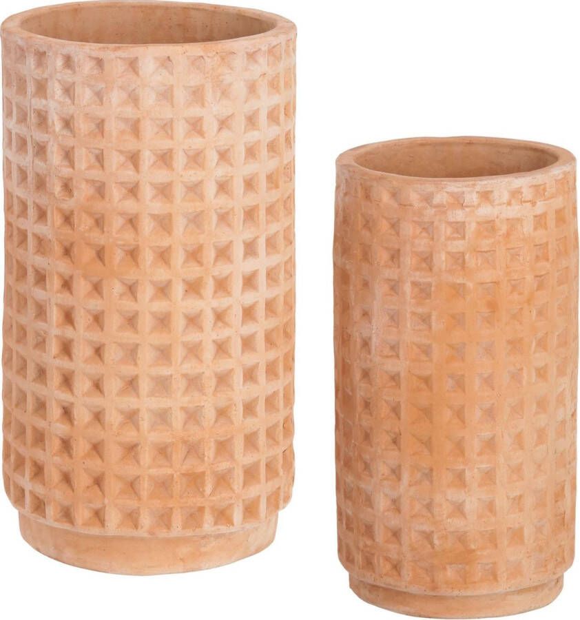 Kave Home Celi set van 2 terracota plantenpotten Ø 34 cm Ø 25 cm