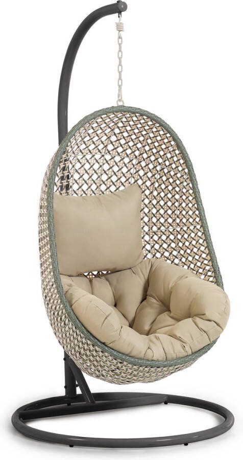 Kave Home Cira multicolor hangstoel met donkergrijs onderstel