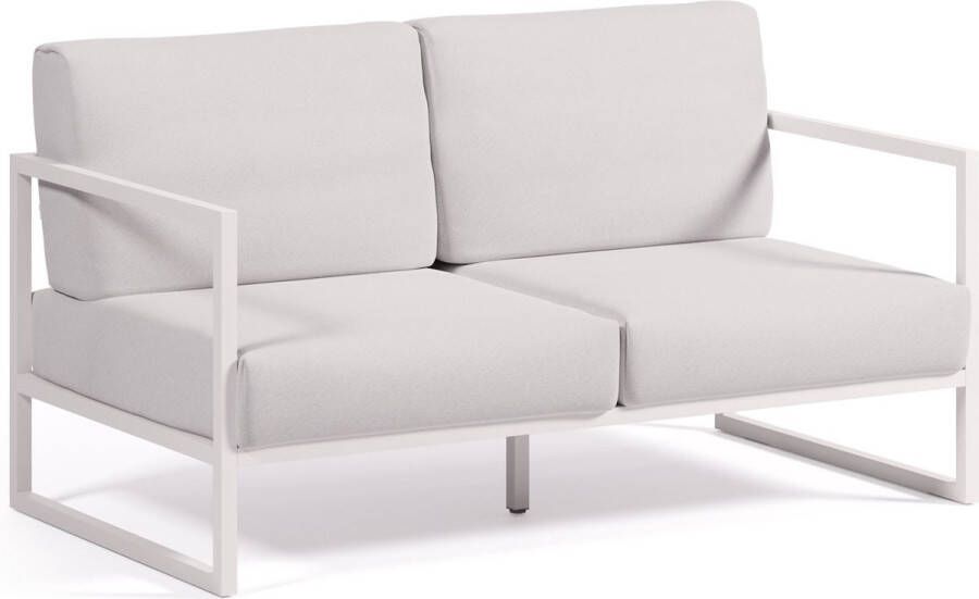 Kave Home Comova 2-zits bank voor buiten wit en aluminium 150 cm
