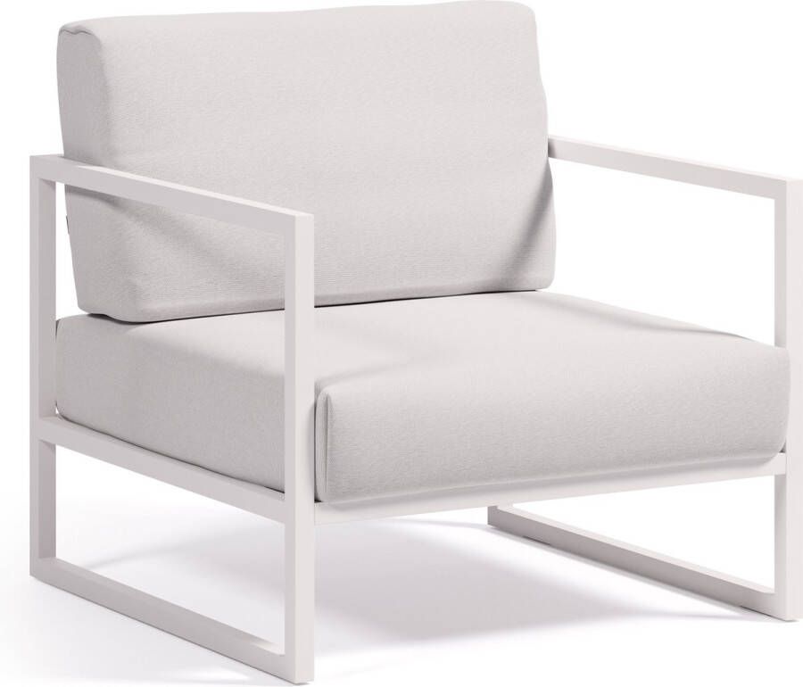 Kave Home Comova fauteuil voor buiten van wit aluminium