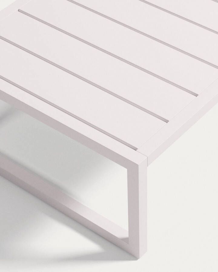 Kave Home Comova salontafel voor buiten in wit aluminium 60 x 114 cm