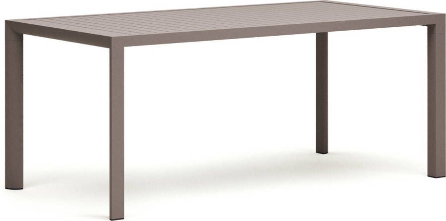 Kave Home Culip buitentafel in aluminium met bruine afwerking 180 x 90 cm