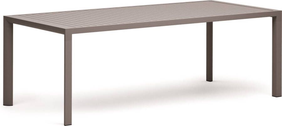 Kave Home Culip buitentafel in aluminium met bruine afwerking 220 x 100 cm