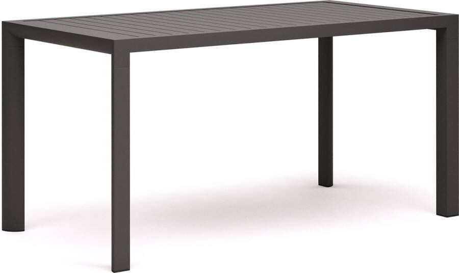 Kave Home Culip buitentafel in aluminium met grijze afwerking 150 x 77 cm