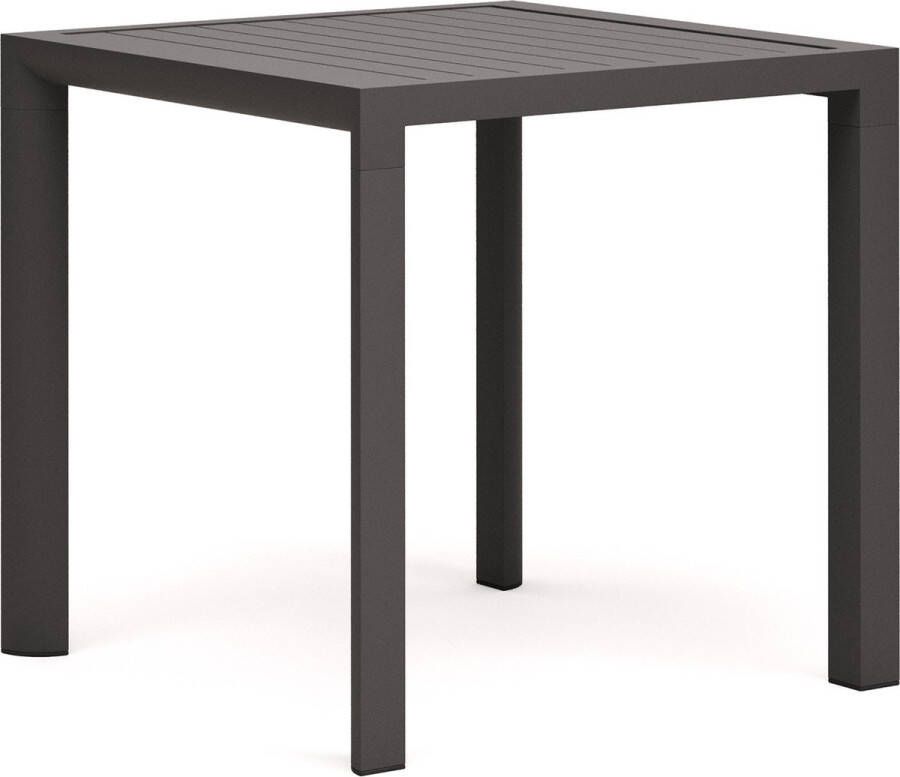 Kave Home Culip buitentafel in aluminium met grijze afwerking 77 x 77 cm