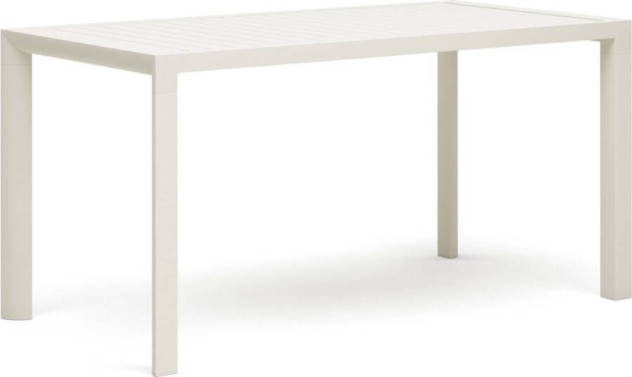 Kave Home Culip buitentafel in aluminium met witte afwerking 150 x 77 cm