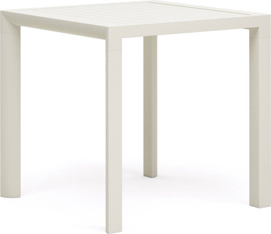 Kave Home Culip buitentafel in aluminium met witte afwerking 77 x 77 cm