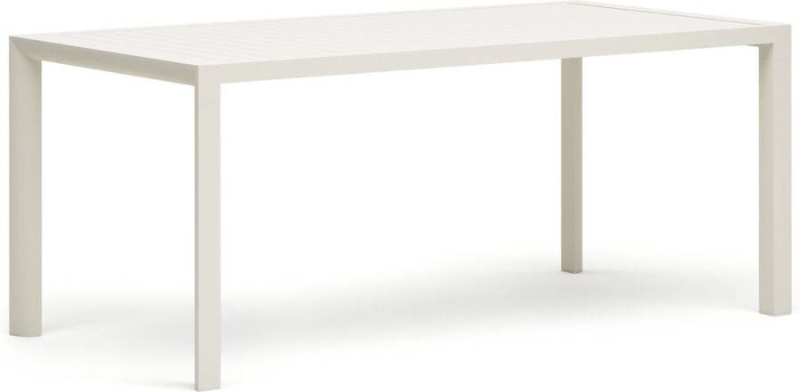 Kave Home Culip buitentafel van aluminium met witte afwerking 180 x 90 cm