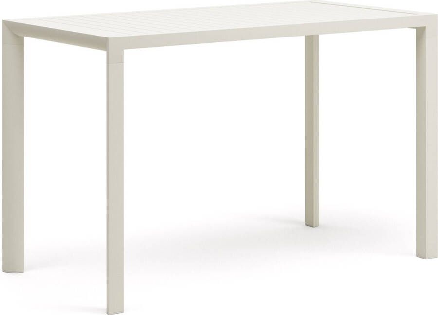 Kave Home Culip hoge buitentafel in aluminium met witte afwerking 150 x 77 cm