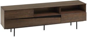 Kave Home Cutt Amerikaans walnoot fineer TV meubel met zwart gelakt staal 180 x 56 cm