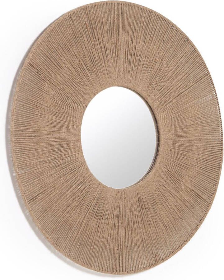 Kave Home Damira ronde spiegel in jute met natuurlijke afwerking Ø 100 cm