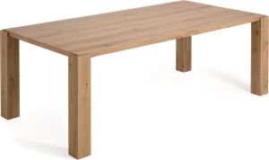 Kave Home Deyanira tafel met eikenfineer en massief eiken poten 220 x 110 cm