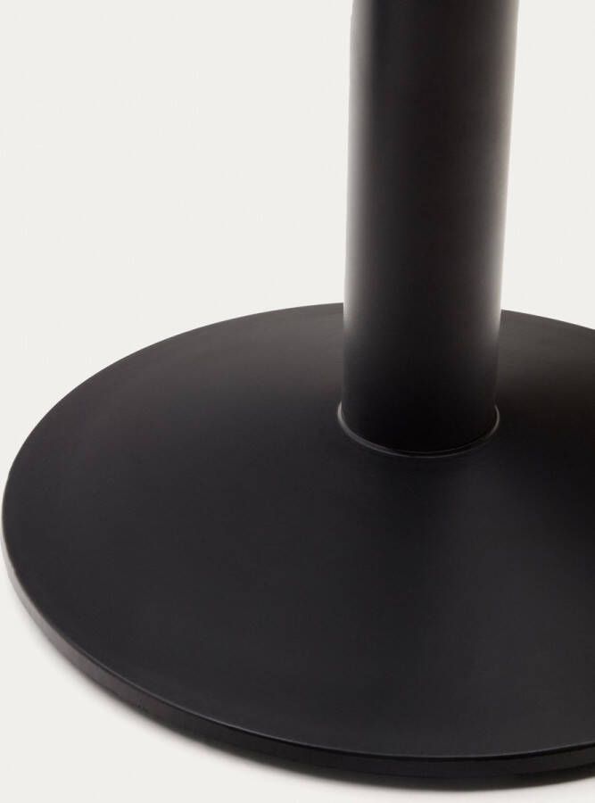 Kave Home Esilda-tafel van natuurlijke melamine en zwart gelakte metalen poot 90 x 90 x 70 cm