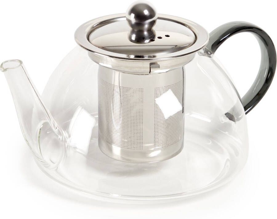 Kave Home Eulalia theepot in grijs en transparant glas
