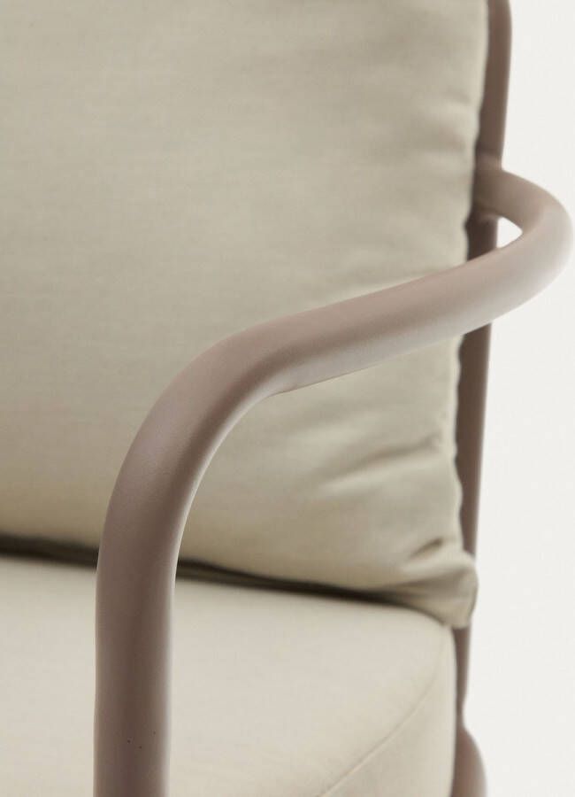 Kave Home Fauteuil Bramant in staal met mauve afwerking