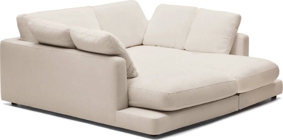 Kave Home 3-zits Loungebank Gala Met dubbele chaise longue Chenille