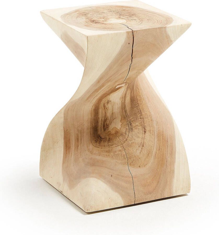 Kave Home Hakon massief regenboomhouten bijzettafeltje 30 x 30 cm