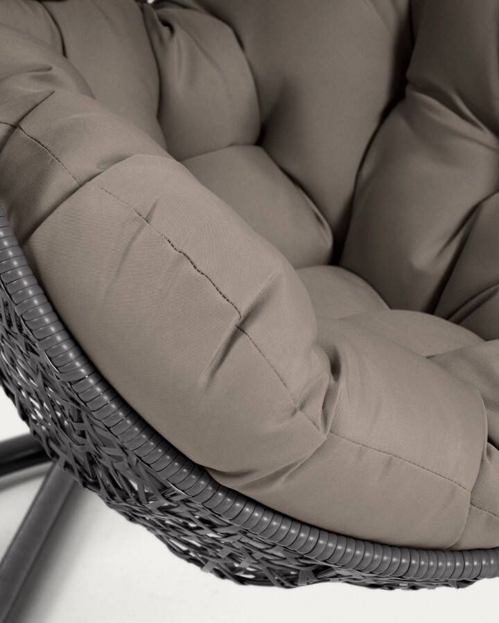 Kave Home Hangstoel met donkergrijze voet Florina donkergrijs