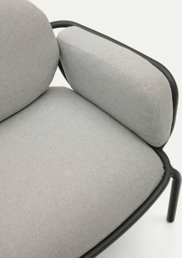 Kave Home Joncols outdoor fauteuil in aluminium met grijs gelakte afwerking