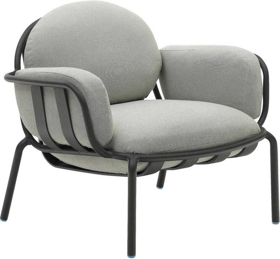 Kave Home Joncols outdoor fauteuil in aluminium met grijs gelakte afwerking