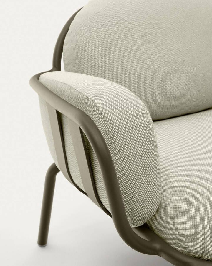 Kave Home Joncols outdoor fauteuil in aluminium met groen gelakte afwerking