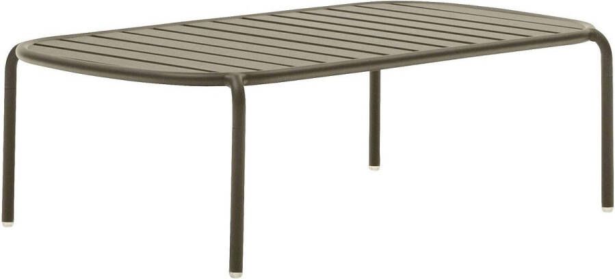 Kave Home Joncols outdoor salontafel in aluminium met groen gelakte afwerking Ø 110 x 62 cm