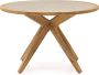 Kave Home Julieta ronde tafel in beige polybeton en massief acaciahout Ø 120 cm FSC 100% - Thumbnail 1