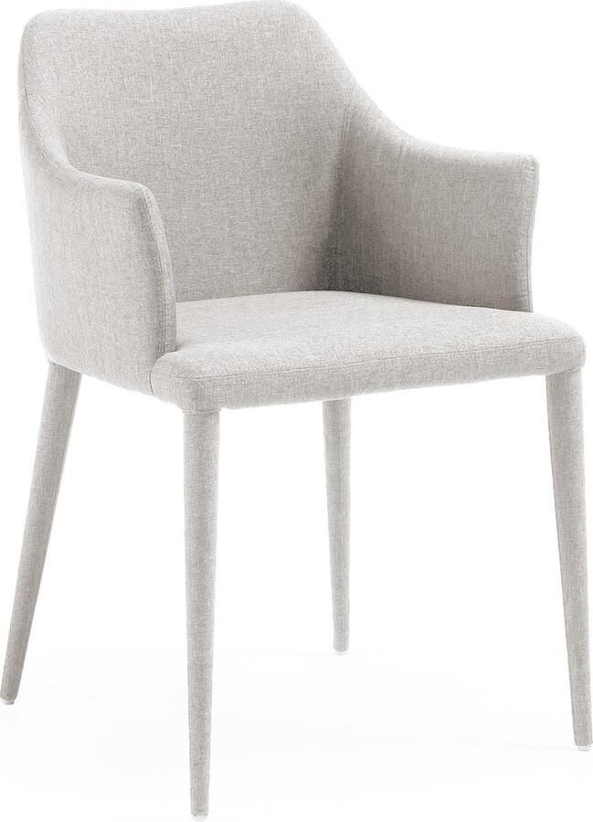 Kave Home Croft lichtgrijze stoel met stoffen poten