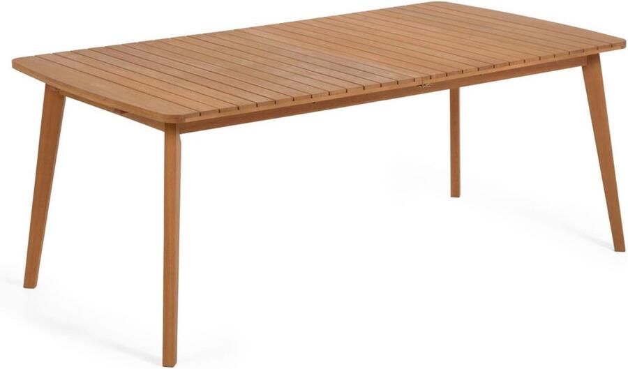 Kave Home Hanzel verlengbare tafel van massief eucalyptushout 183 (240) x 100 cm FSC 100%