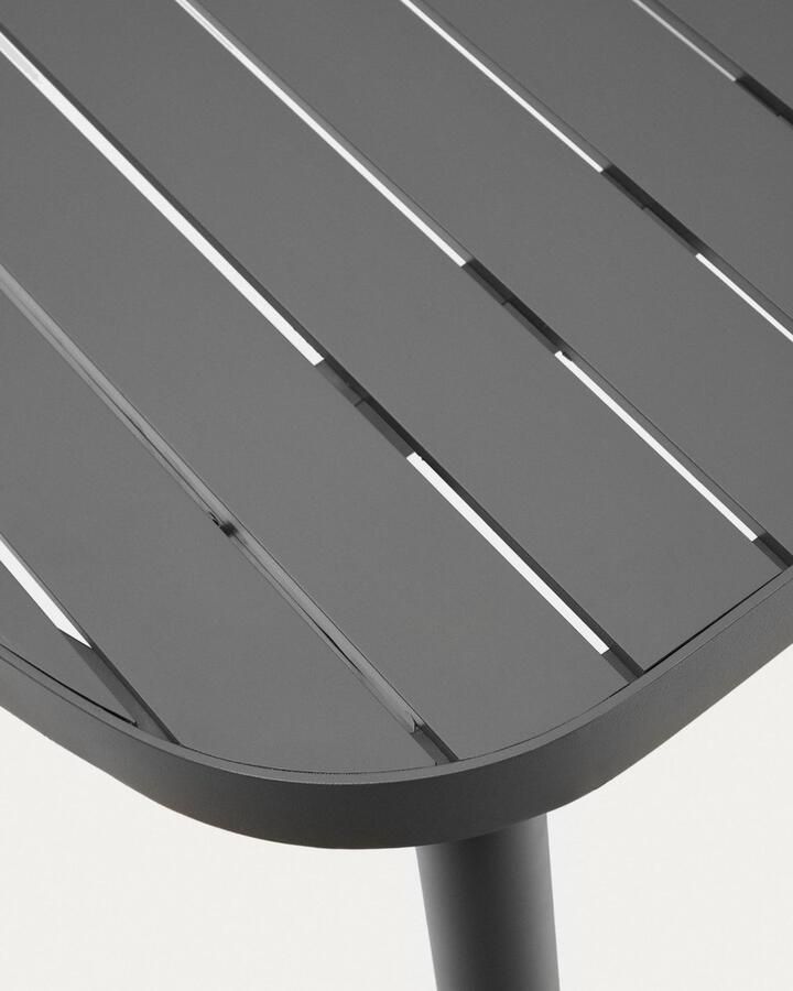 Kave Home Joncols buitentafel in aluminium met grijs gelakte afwerking 180 x 90 cm