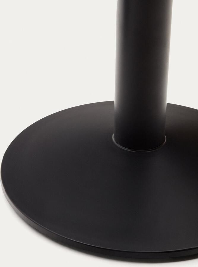 Kave Home Ronde Esilda-tafel van natuurlijke melamine en zwart gelakte metalen poot Ø 90 x 70 cm