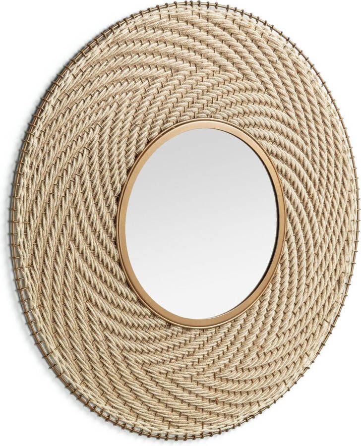 Kave Home Klevin spiegel van staal en touw Ø 80 cm