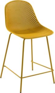 Kave Home Barstoel 'Quinby' kleur Geel (zithoogte 65cm)
