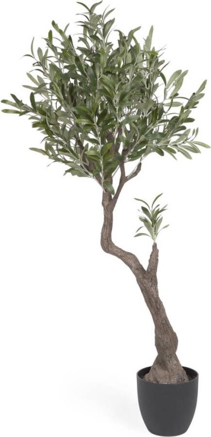 Kave Home Kunstmatige Olijfboom met zwarte plantenpot 140 cm