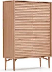 Kave Home Lenon hoog dressoir met 4 deuren massief hout en eiken fineer 104 5x144 cm FSC MIX Credit