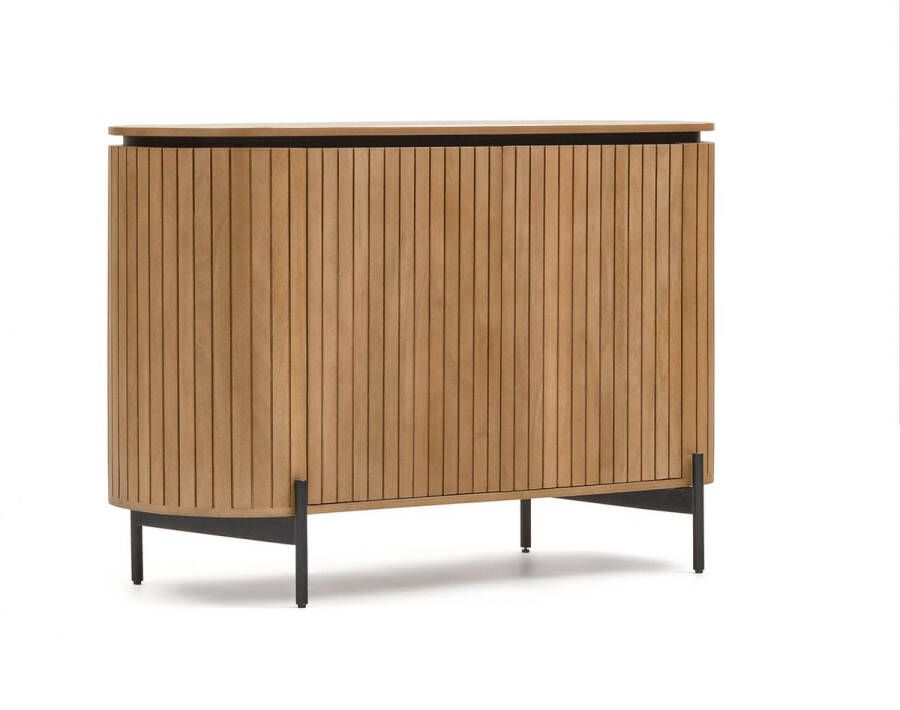 Kave Home Licia 2-deurs dressoir van massief mangohout en zwart gelakt metaal 120 x 80 cm