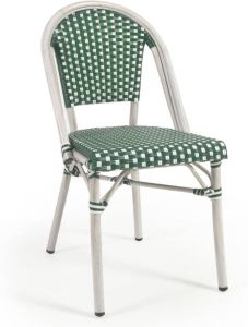 Kave Home Marilyn tuinstoel van aluminium en synthetisch rotan in groen en wit