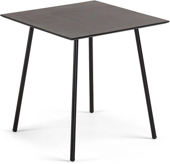 Kave Home Mathis cementvezel met stalen poten met zwarte afwerking 75 x 75 cm