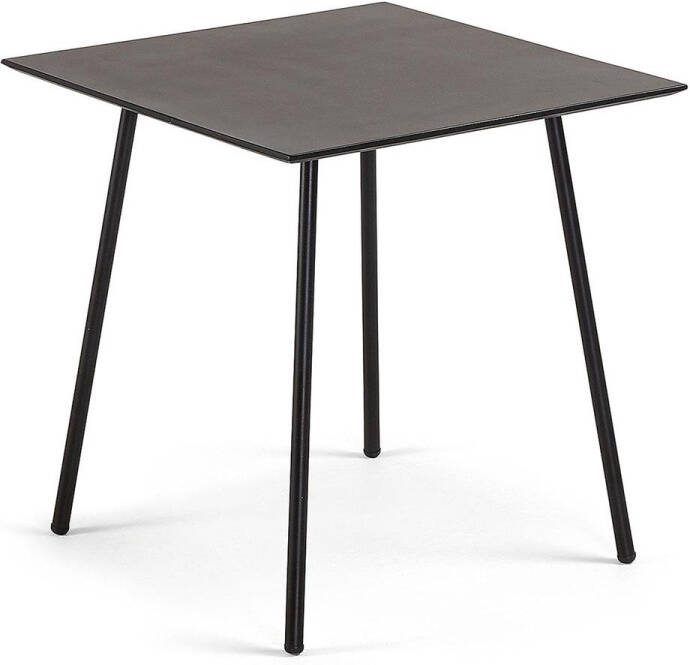 Kave Home Mathis cementvezel met stalen poten met zwarte afwerking 75 x 75 cm