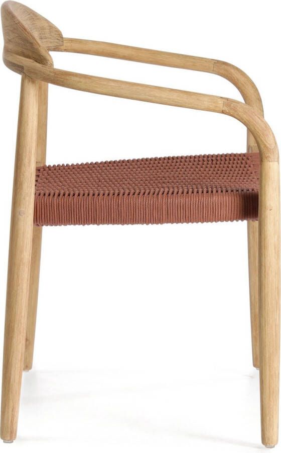 Kave Home Nina stoel gemaakt van massief eucalyptushout en terracotta touw FSC 100%