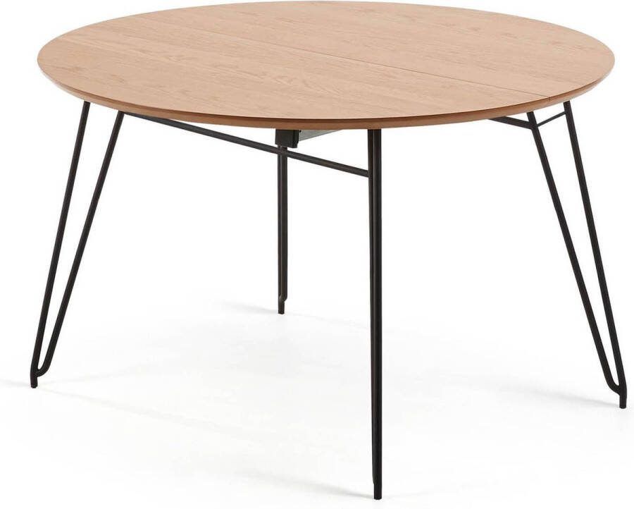 Kave Home Uitschuifbare Ronde Eettafel Novac Ø120 x 120 200cm Naturel