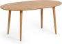 Kave Home Oqui uitschuifbare ovale tafel met eikenfineer en massief houten poten Ø 120 (200) x 90 c - Thumbnail 1