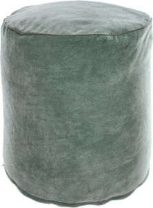 Kave Home Poef Brunetta rond in donkerturquoise fluweel Ø 40 cm