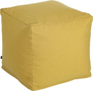 Kave Home Poef vierkant Nedra 50 x 50 cm mosterdkleur