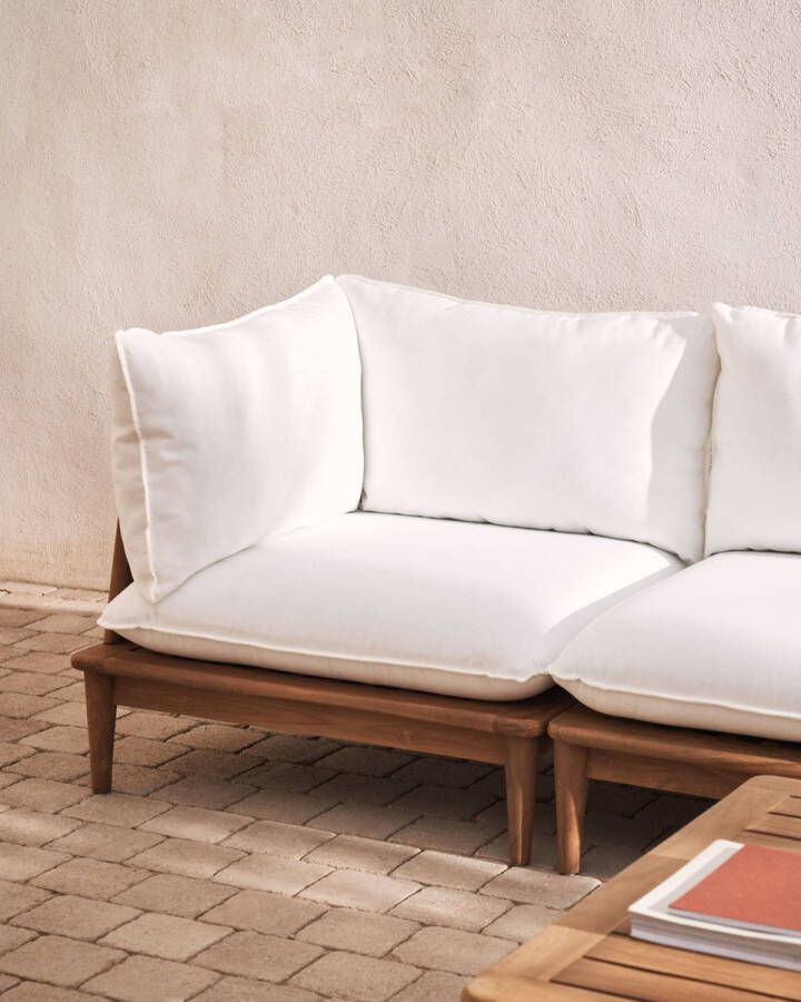 Kave Home Portitxol modulaire hoekfauteuil in massief teakhout