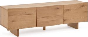 Kave Home Rasha 3 deurs TV meubel in eiken fineer met natuurlijke afwerking 160 x 45 cm