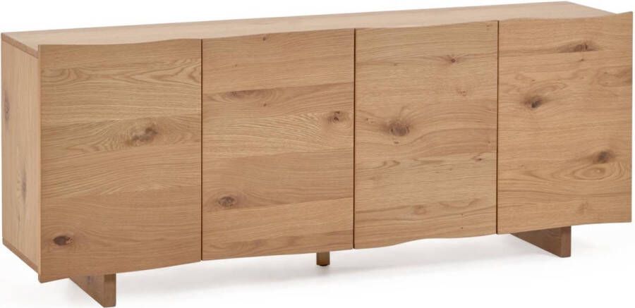 Kave Home Rasha 4-deurs dressoir in eikenfineer met naturel afwerking 180 x 71 cm