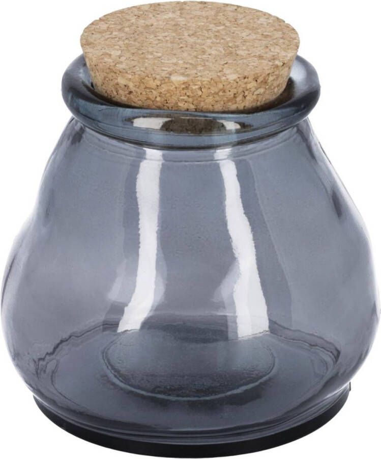 Kave Home Rohan middelgroot glazen pot blauw 100% gerecycled
