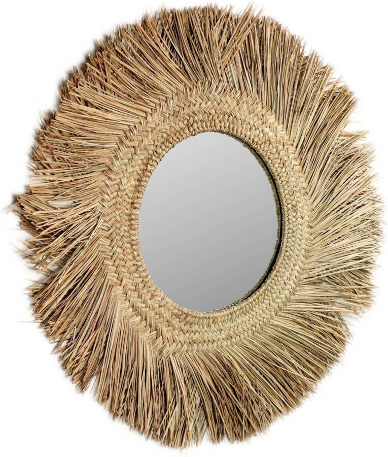 Kave Home Rumer natuurvezel spiegel Ø 72 cm