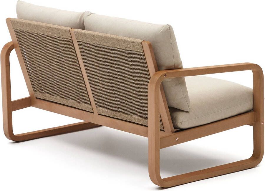 Kave Home Sacaleta 2-zitsbank in massief eucalyptushout 142 cm - Foto 2